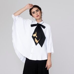 Gold Bird Embroidered Necktie